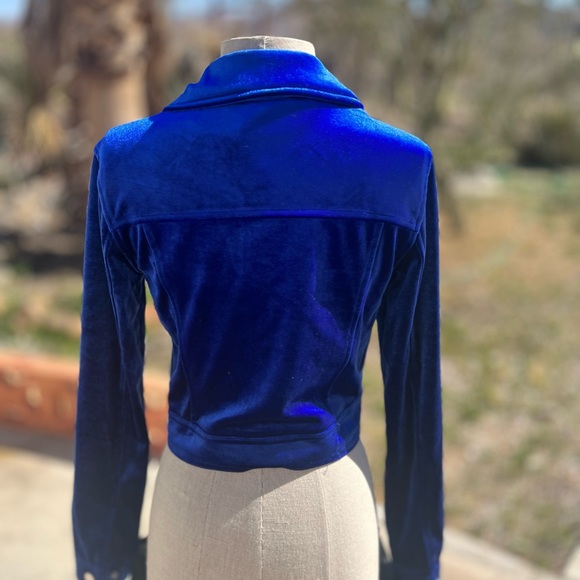 Royal Blue Velvet Jacket - Picture 4 of 7